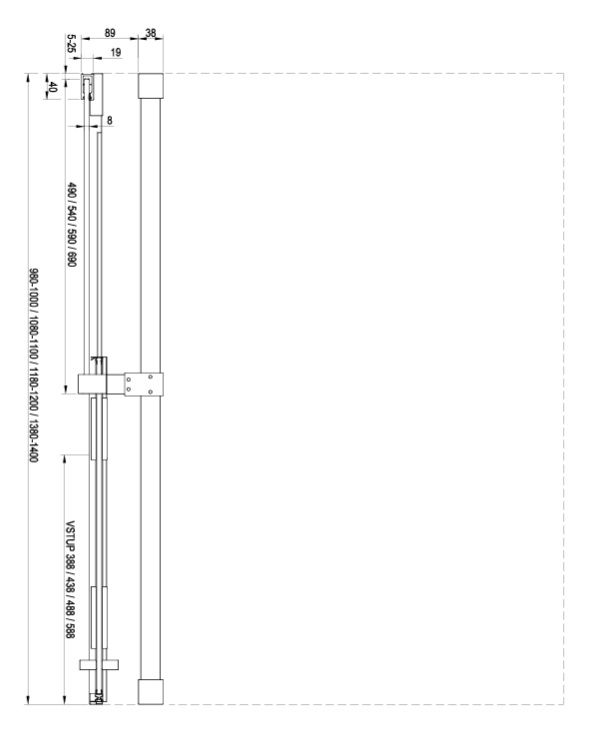 Ravak Roll Sprchové dvere posuvné 140 cm, transparentné/čierne X08VM0300Z1 - galéria #4