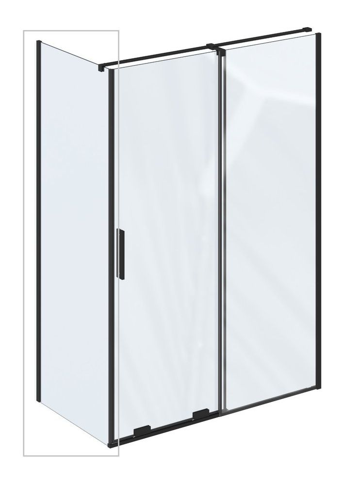 Ravak Roll Bočná stena 80 cm, transparentná/čierna X90V40300Z1 - galéria #2