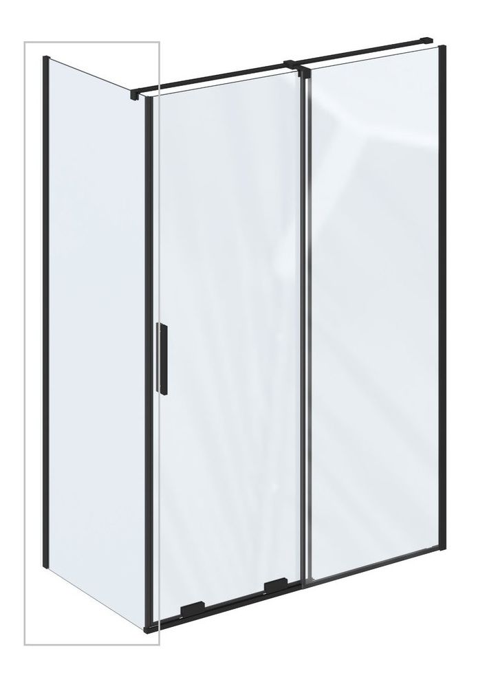Ravak Roll Bočná stena 100 cm, transparentná/čierna X90VA0300Z1 - galéria #2