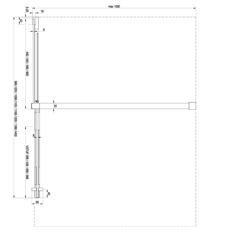 Ravak Roll Rowi Walk-in posuvný, 120 cm, transparentný/čierny X9WVG0300Z1 - galéria #4