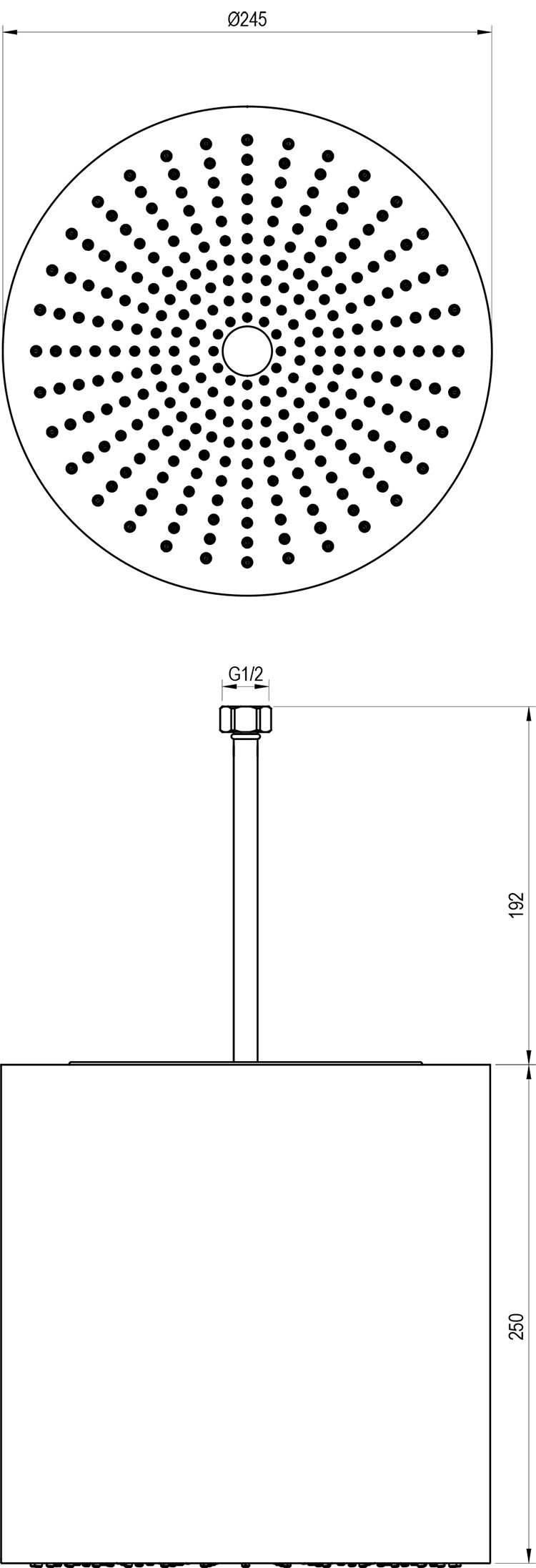 Ravak Hlavová sprcha 24,5 cm, kartáčovaná oceľ 989.30SSB X07P1458 - galéria #2