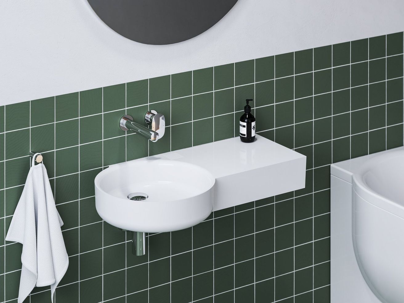 Ravak ARC Umývadlo 83 cm, P, bez otvoru pre batériu, biele ARC83/43P XJXP1383000 - galéria #3