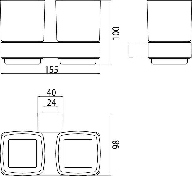Emco Loft Dvojité sklo s držiakom 052500100 - galéria #1