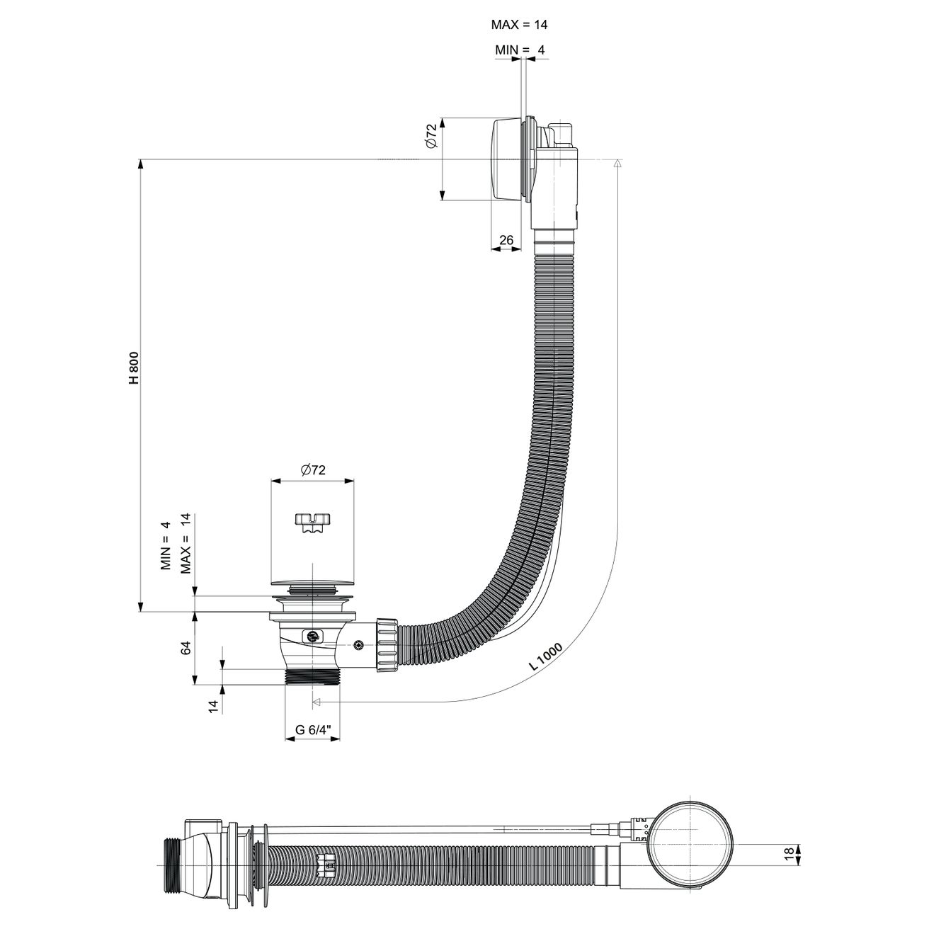 Polysan Vaňová súprava 100 cm, zlatá matná 71854.91 - galéria #3