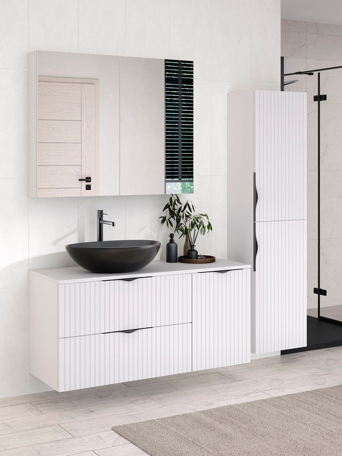 Cersanit Tirso Vysoká skrinka, 40 cm, biela matná S1015-010 - galéria #2