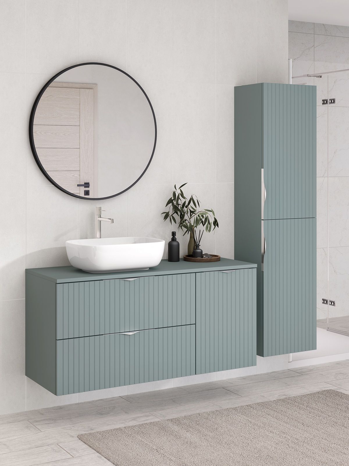 Cersanit Tirso Vysoká skrinka, 40 cm, matná farba „fjord“ S1015-025 - galéria #2