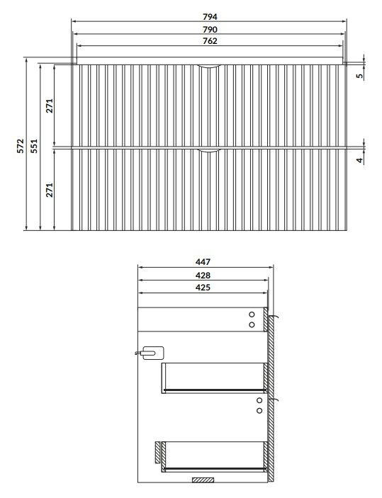 Cersanit Tirso Skrinka pod umývadlo 80 cm, fjord mat S1017-001 - galéria #6