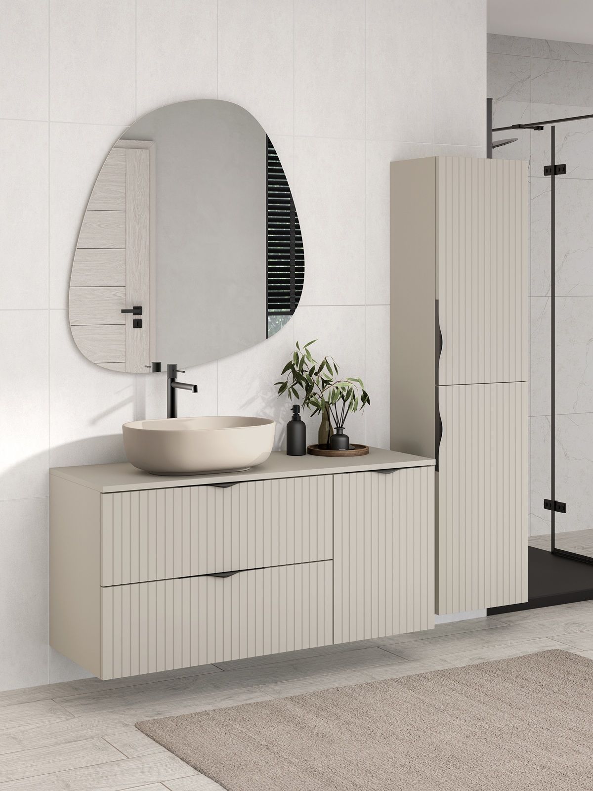 Cersanit Tirso Skrinka s umývadlom 80 cm, kašmír matný S801-543 - galéria #2
