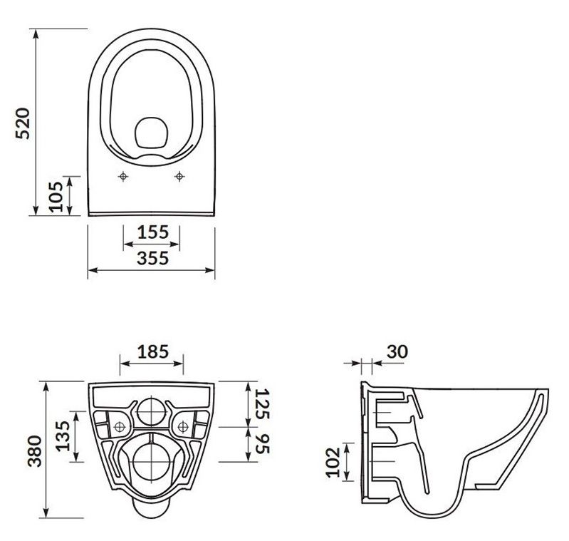 Cersanit Crea WC závěsné CleanOn včetně sedátka Soft Close, duroplast, bílá S701-403 - galéria #2