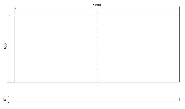 Cersanit Tirso Horná doska, 120 cm, čierna matná S1021-016 - galéria #1