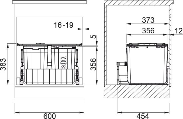Franke Sorter 300-60 121.0150.146 Kuchynský sorter 1x21,5l, 2x9,25l - galéria #2