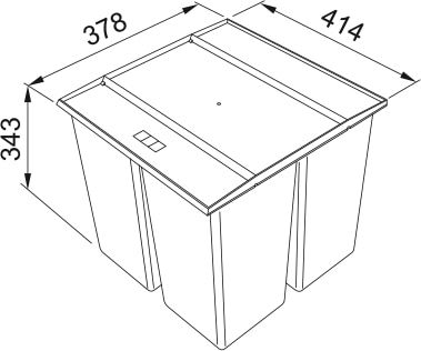 Franke Easysort 450-1-2 121.0494.150 Kuchynský triedič 1x 14,5l, 2x 7,4l - galéria #1