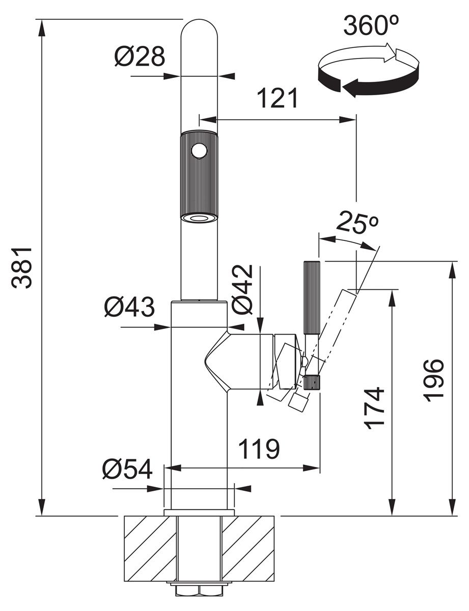 Franke Maris Dřezová baterie se sprškou, černá/zlatá, FG4760.504 - galéria #8