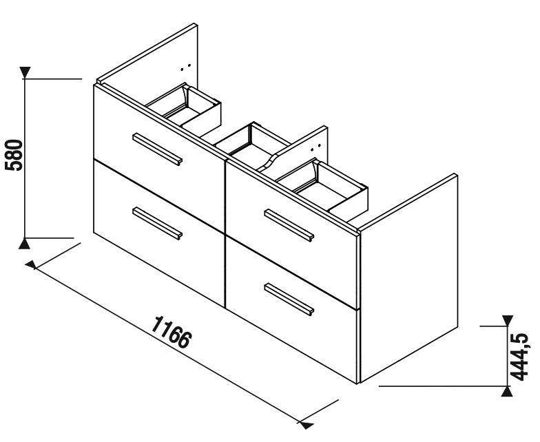 Laufen Avin Skrinka pod umývadlo 117 cm, sivá H4031721136271 - galéria #1