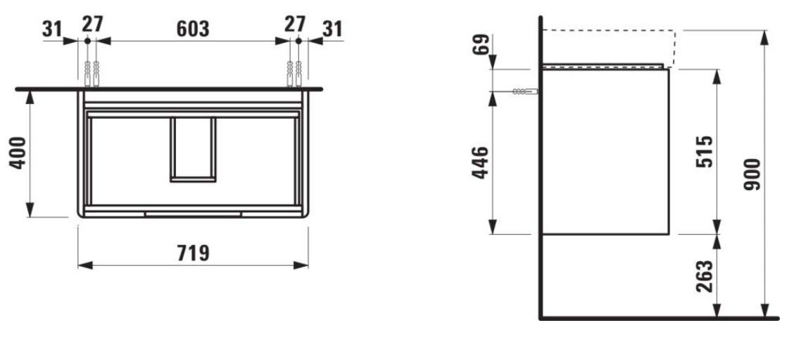 Laufen Juna Skrinka pod umývadlo 72 cm, biela matná H4116221092601 - galéria #1