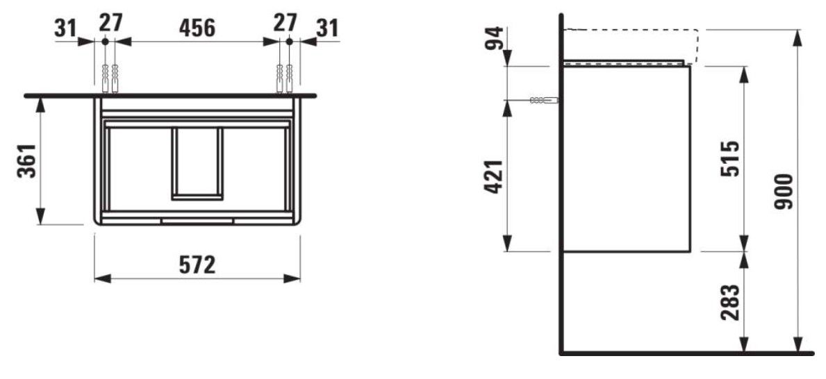 Laufen Juna Skrinka pod umývadlo 57 cm, sivá traffic H4114821092661 - galéria #1