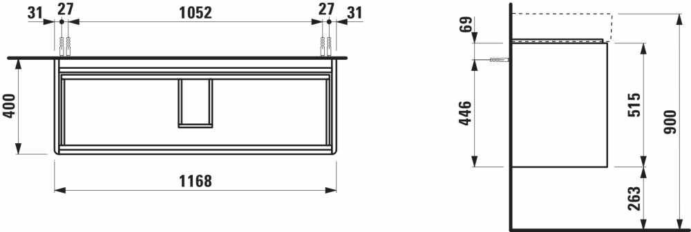 Laufen Base 2.0 Skříňka pod umyvadlo 117 cm, divoký dub H4114221082671 - galéria #1