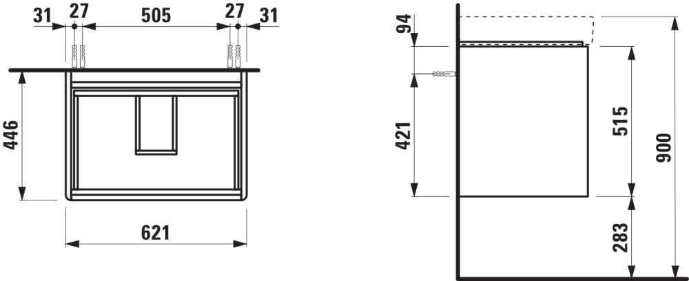Laufen Base 2.0 Skříňka pod umyvadlo 62 cm, bílá mat H4112821082601 - galéria #1