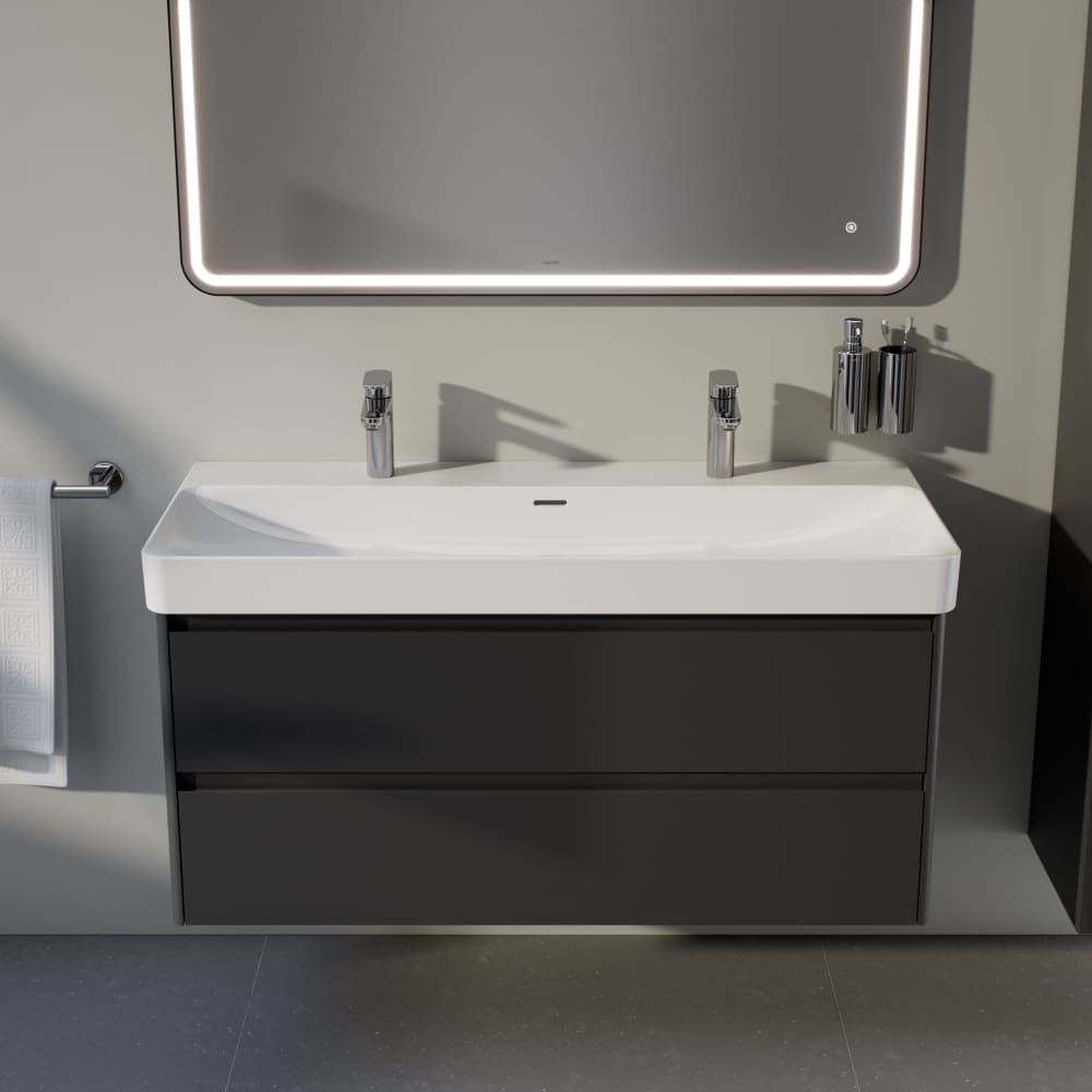 Laufen Pro X Umývadlo 120 cm, 2 otvory pre batériu, biela matná H8148617571071 - galéria #10