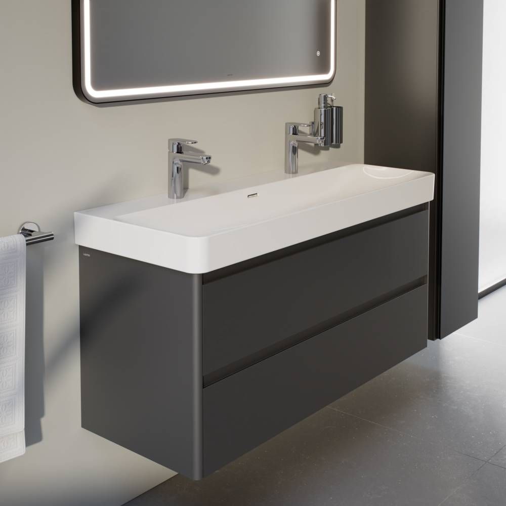 Laufen Pro X Umývadlo 120 cm, 2 otvory pre batériu, biela matná H8148617571071 - galéria #9