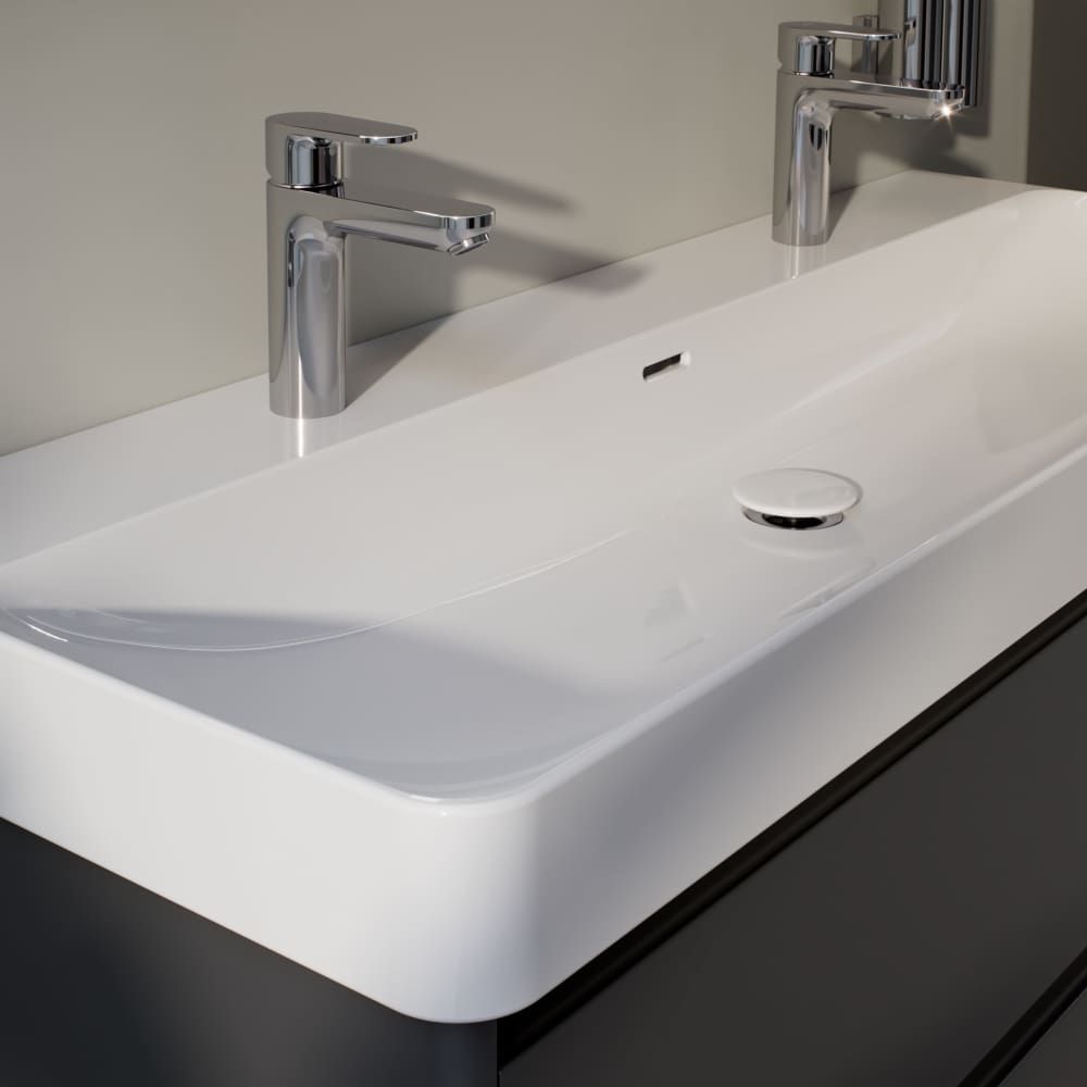 Laufen Pro X Umývadlo 120 cm, 2 otvory pre batériu, biela matná H8148617571071 - galéria #6