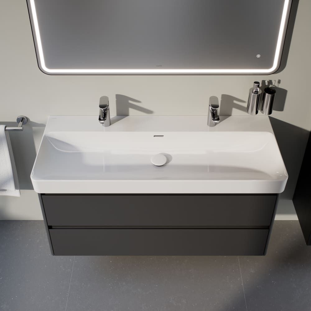 Laufen Pro X Umývadlo 120 cm, 2 otvory pre batériu, biela matná H8148617571071 - galéria #3