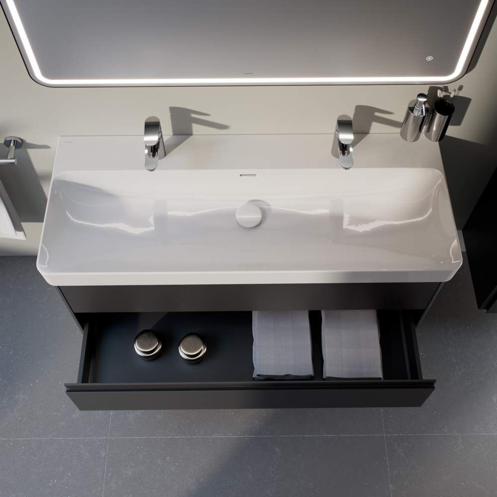 Laufen Pro X Umývadlo 120 cm, 2 otvory pre batériu, biela matná H8148617571071 - galéria #2
