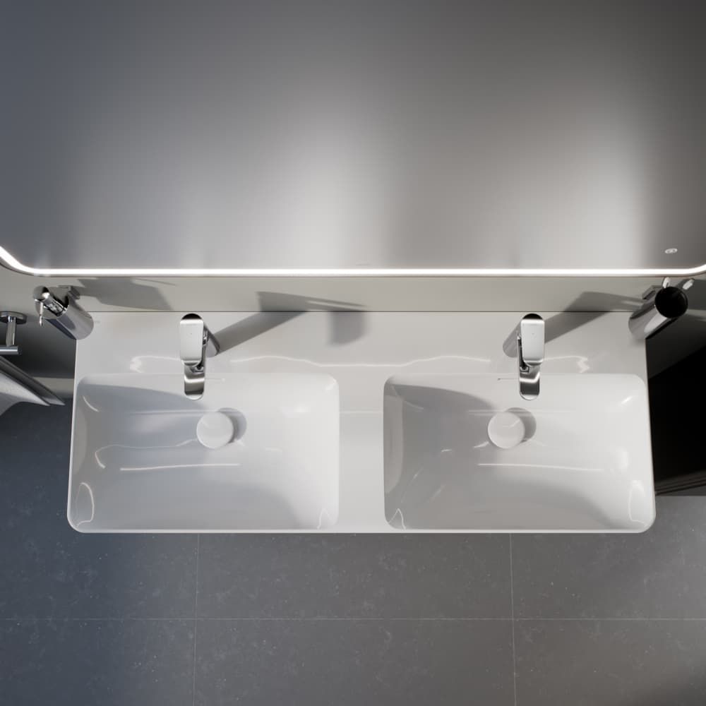 Laufen Pro X Dvojumývadlo 120 cm, biela matná H8148627571041 - galéria #7