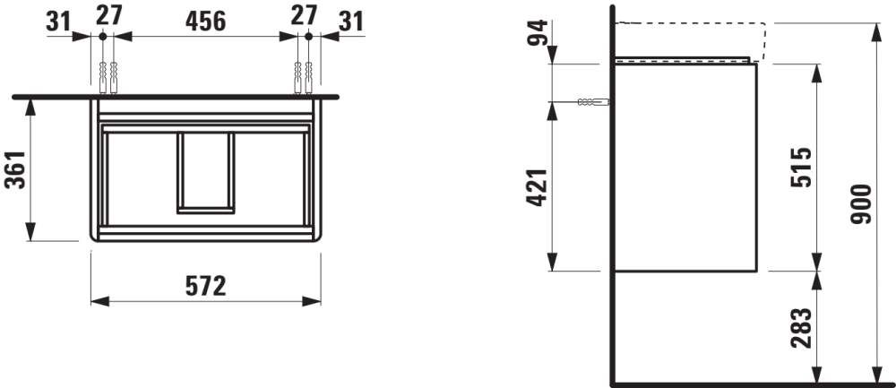 Laufen Base 2.0 Skříňka pod umyvadlo 57 cm, divoký dub H4112621082671 - galéria #1
