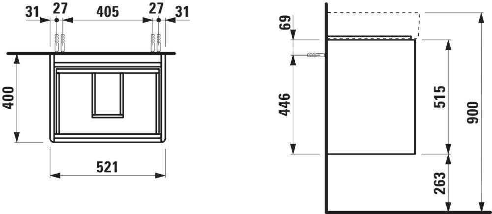 Laufen Base 2.0 Skříňka pod umyvadlo 52 cm, bílá mat H4113621082601 - galéria #1
