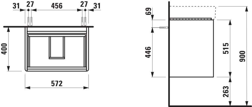 Laufen Base Skříňka pod umyvadlo 57 cm, šedá traffic H4113721082661 - galéria #1
