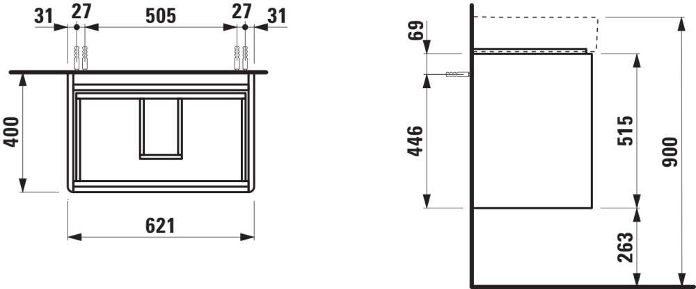 Laufen Base 2.0 Skříňka pod umyvadlo 62 cm, bílá lesk H4113921082611 - galéria #1