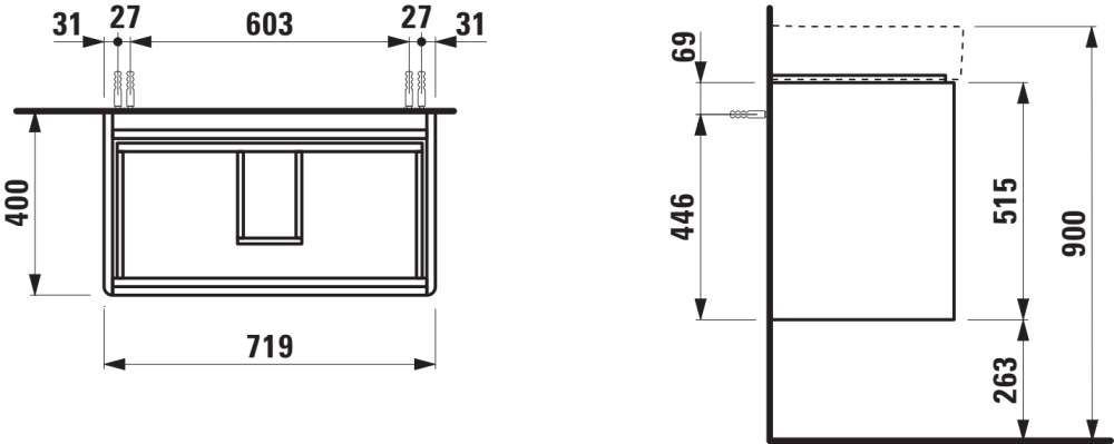 Laufen Base 2.0 Skříňka pod umyvadlo 72 cm, šedá traffic H4114021082661 - galéria #1