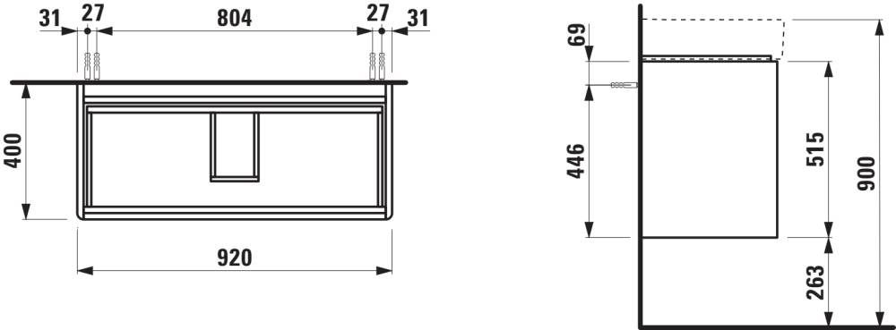 Laufen Base 2.0 Skříňka pod umyvadlo 92 cm, šedá traffic H4114121082661 - galéria #1