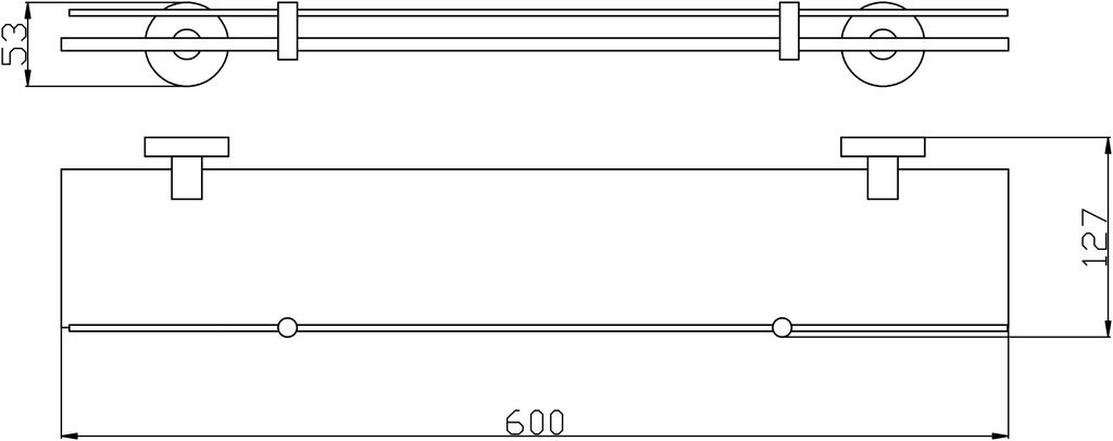 RAV Slezák Colorado Sklenená polica 60 cm, brúsená zlatá COA0900/60ZK - galéria #1