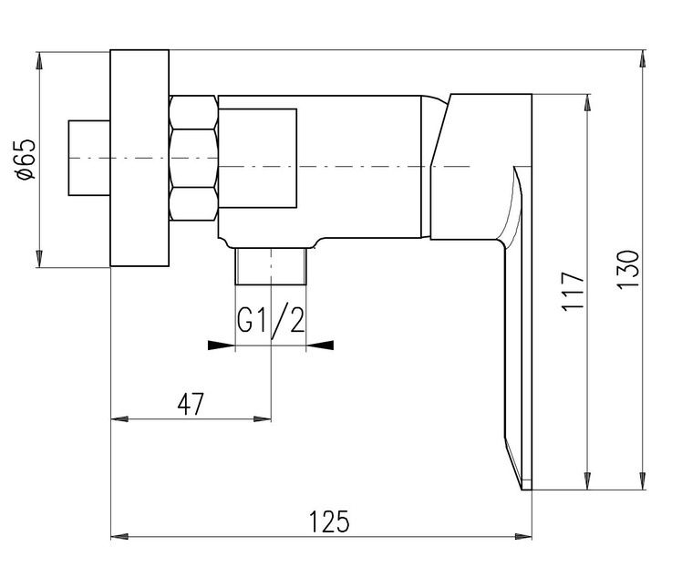 RAV Slezák Nil Nástenná sprchová batéria, čierna matná NL181.5CMAT - galéria #1