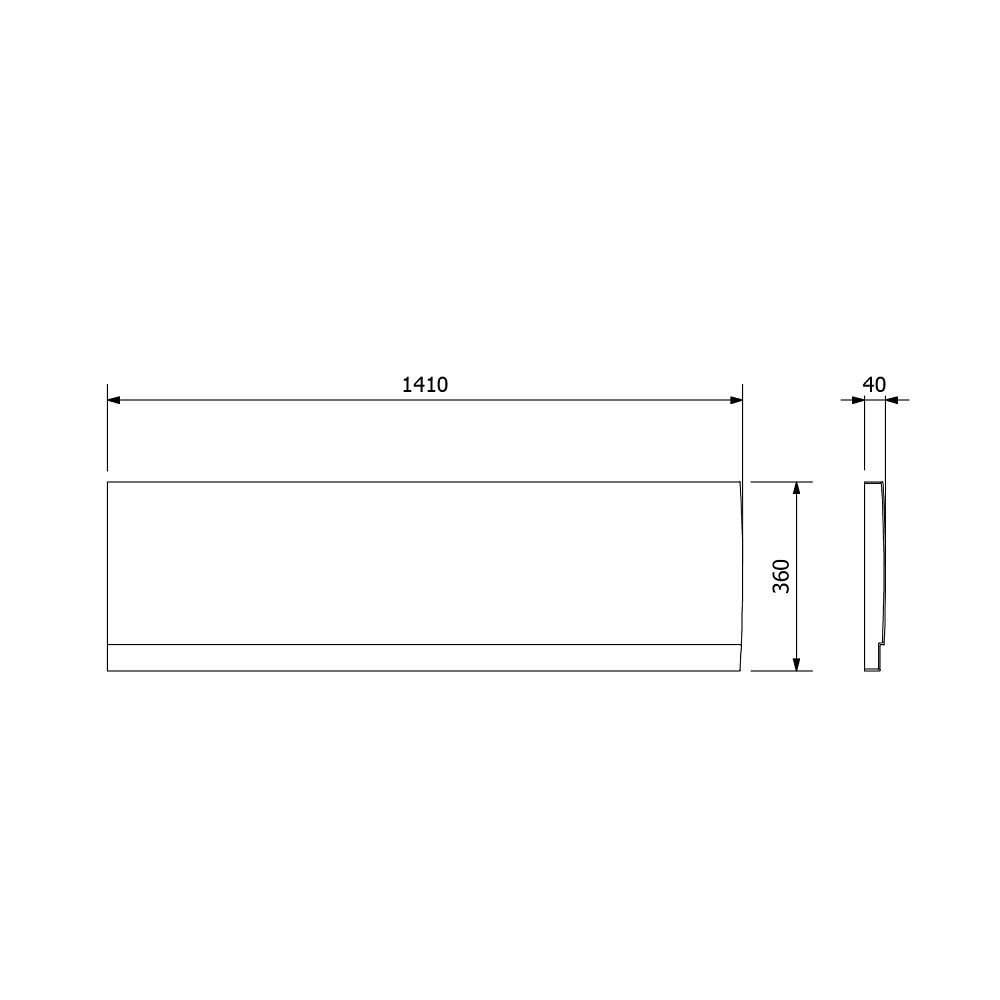 Polysan Deep Plain Predný panel 1400x360 mm, pravý, biely 72954 - galéria #2