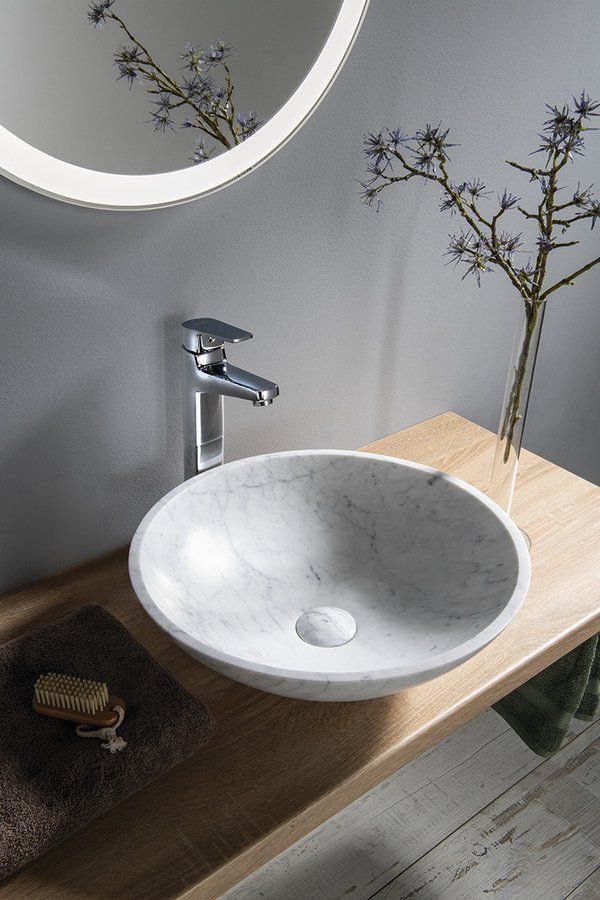 Umývadlo Sapho Block Stone 42 x 14 cm, biela carrara matná 2401-42 - galéria #1