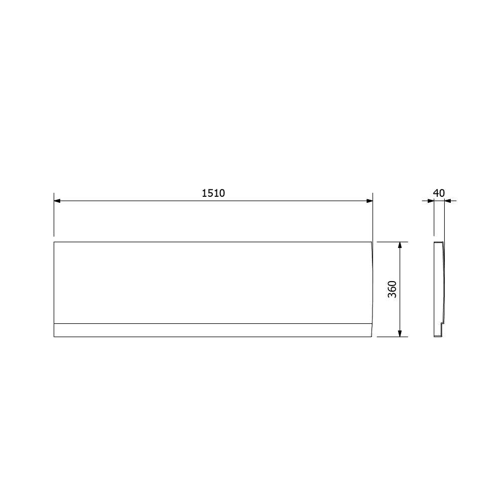 Polysan Deep Plain Predný panel 1500x360 mm, ľavý, biely 73197 - galéria #2