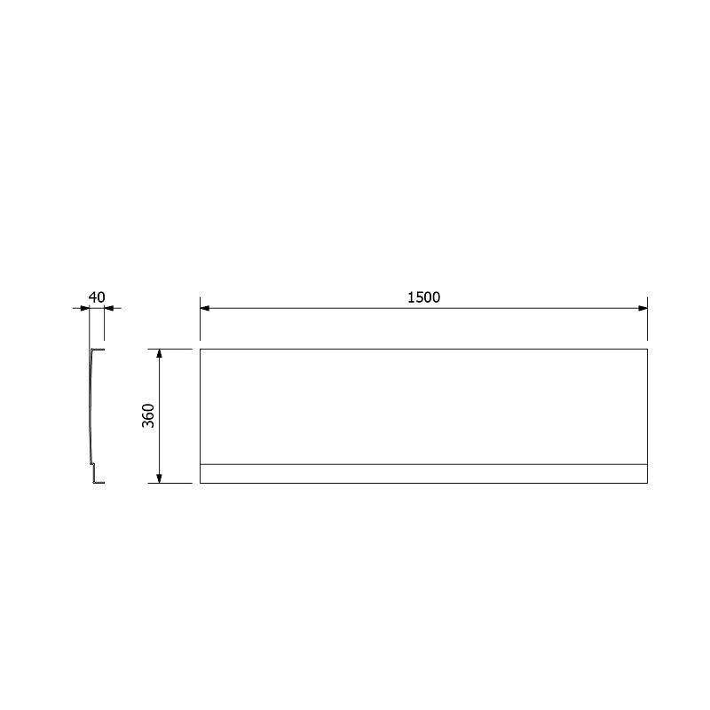 Polysan Deep Plain Nika Predný panel 1500x360mm, biely 73201 - galéria #2