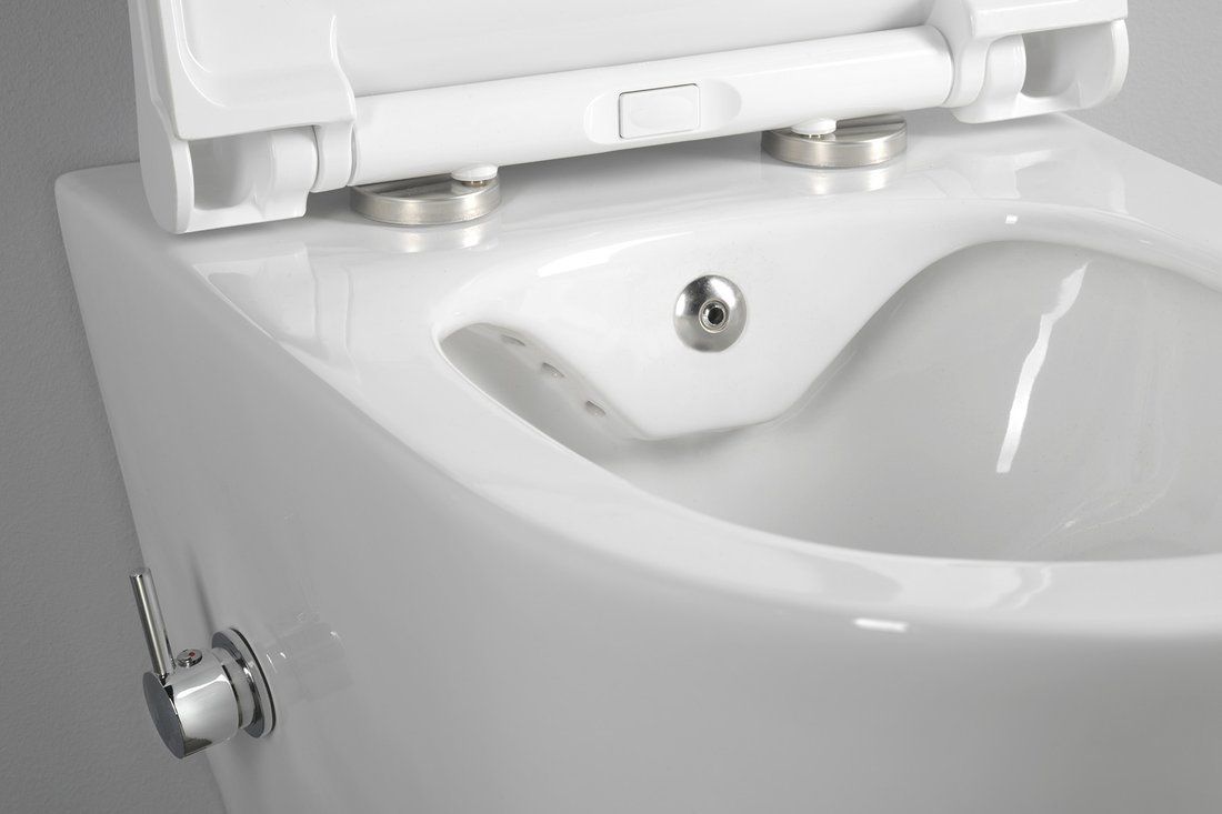 Sapho Avva WC Rimless s bidetovou sprchou a integrovanou batériou, biele 100315 - galéria #3