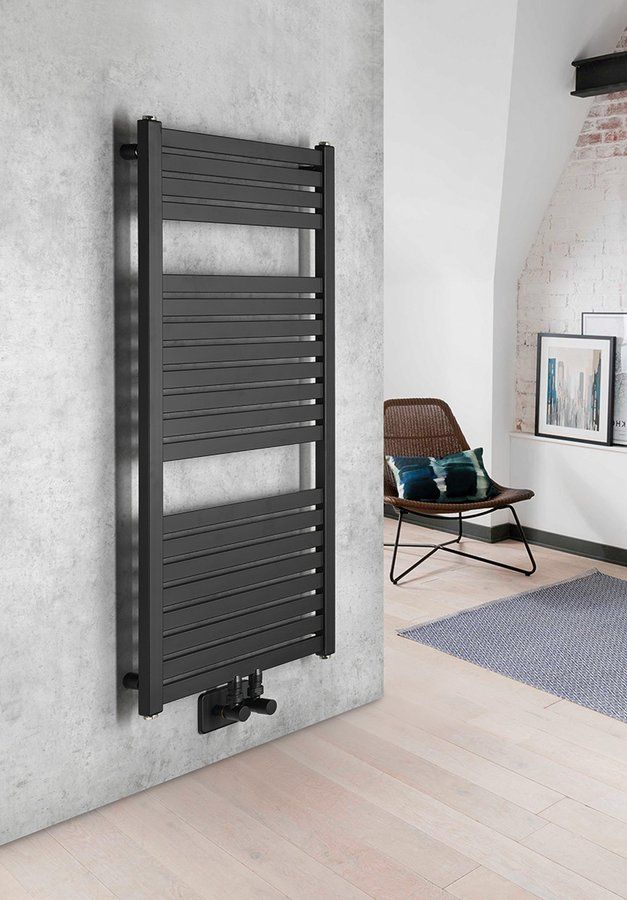 Aqualine Tondi DT456T Radiátor kombinovaný, 45x97cm, čierny mat - galéria #1