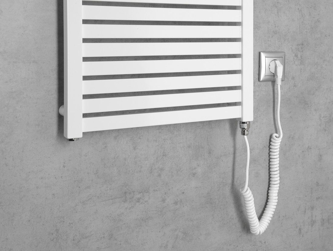 Aqualine Tondi-E DE470T Elektrický radiátor 45x133 cm, biely - galéria #3