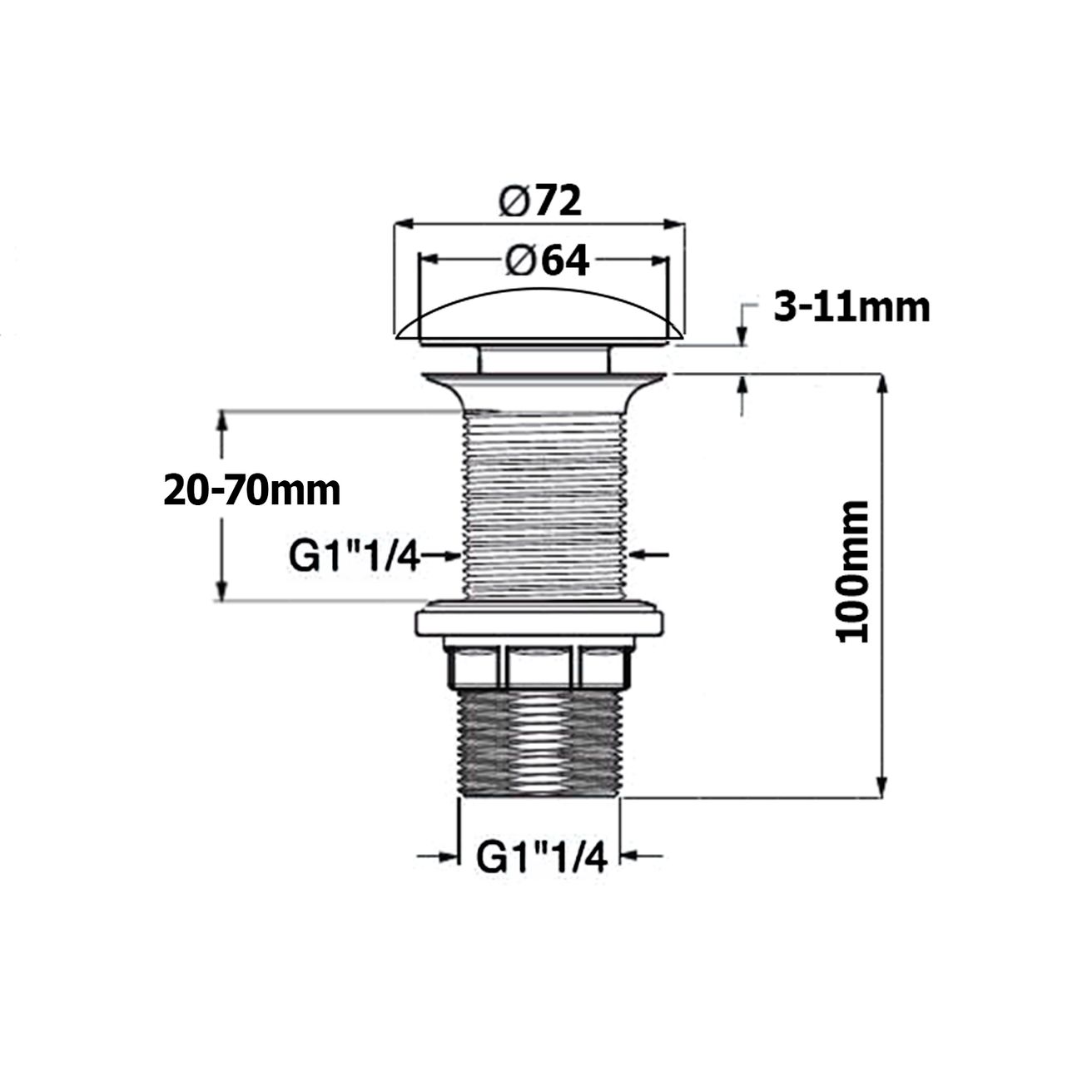 Isvea Umývadlová výpusť 5/4", click-clack, biela matná 38TP0166I - galéria #1
