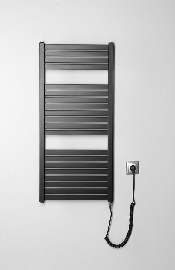 Aqualine Tondi-E DE486T Elektrický radiátor 60x133 cm, čierny matný - galéria #2