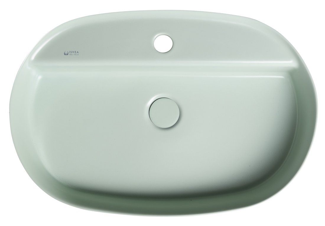 Isvea Infinity Oválne keramické umývadlo na dosku, 60x40 cm, matná zelená mint 10NF65060-2T - galéria #1