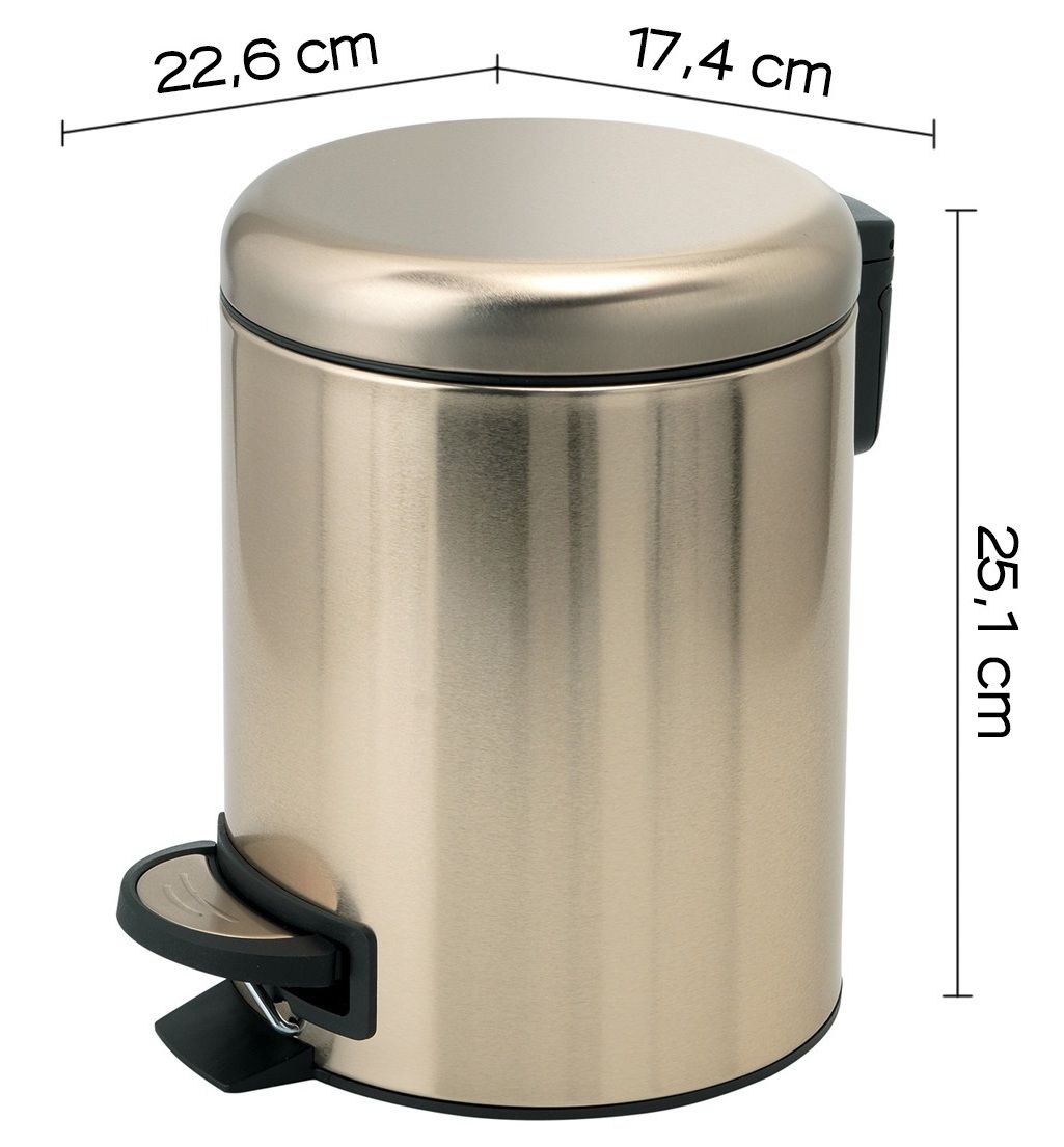 Gedy Potty Odpadkový kôš 3 l SoftClose, matná zlatá farba 320987 - galéria #4
