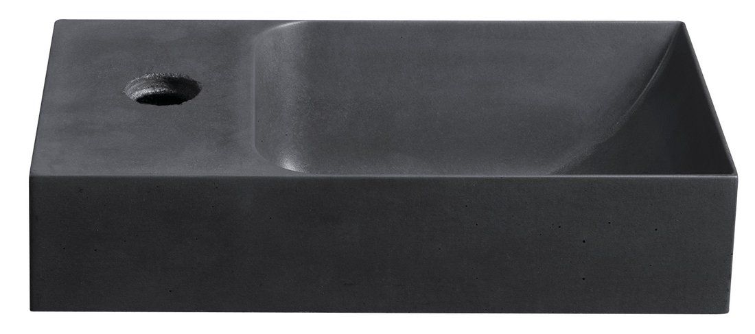 Sapho Piccolino Betonové umývátko 30,8x17 cm, baterie vlevo, antracit PK30016 - galéria #2
