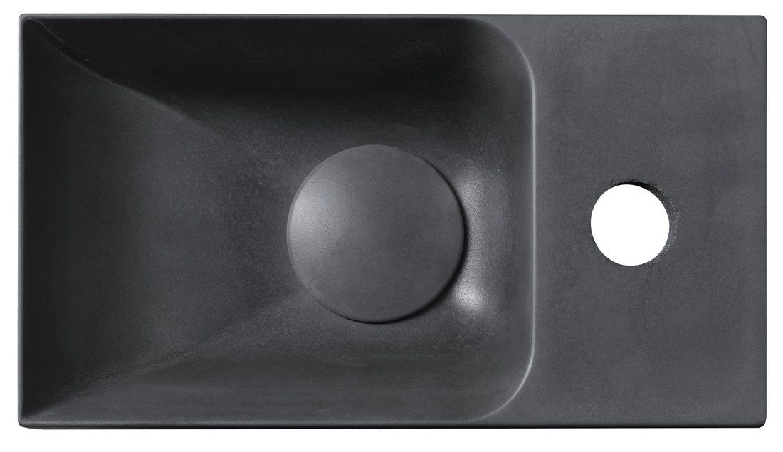 Sapho Piccolino Betonové umývátko 30,8x17 cm, baterie vpravo, antracit PK30516 - galéria #1