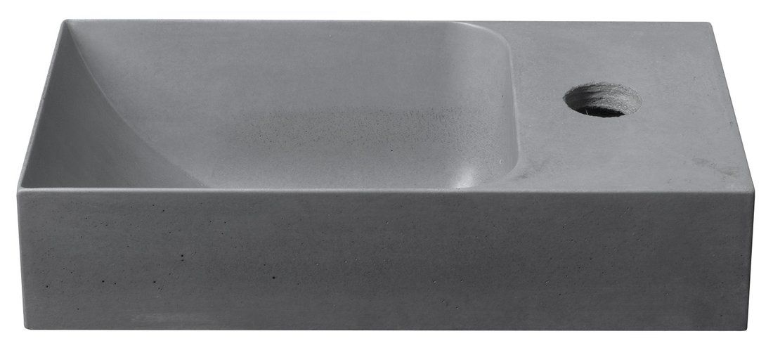 Sapho Piccolino Betonové umývátko 30,8x17 cm, baterie vpravo, šedá PK30517 - galéria #2